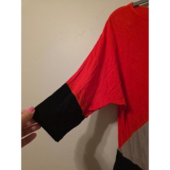 BCBGMAXAZRIA Slouchy Colorblock Dolman Top | Modal | Size M - Picture 3 of 7